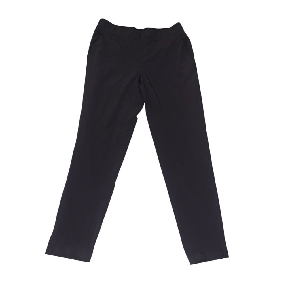 Athleta Midtown Ankle Pant Women‎ 2 Black Tapered Side Slit Gorpcore Commuter